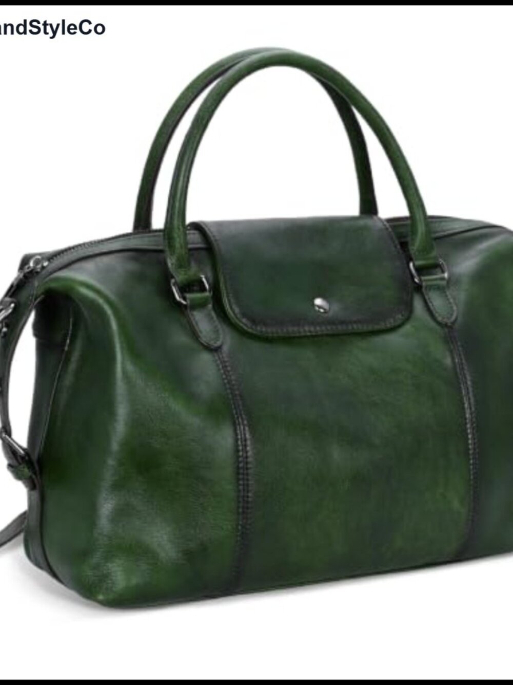 Genuine Leather Satchel Shoulder Bag Medium Vintage Tote